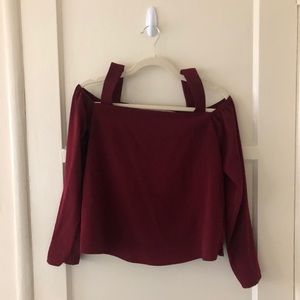 Harlow and Graham Off the Shoulder Red Top